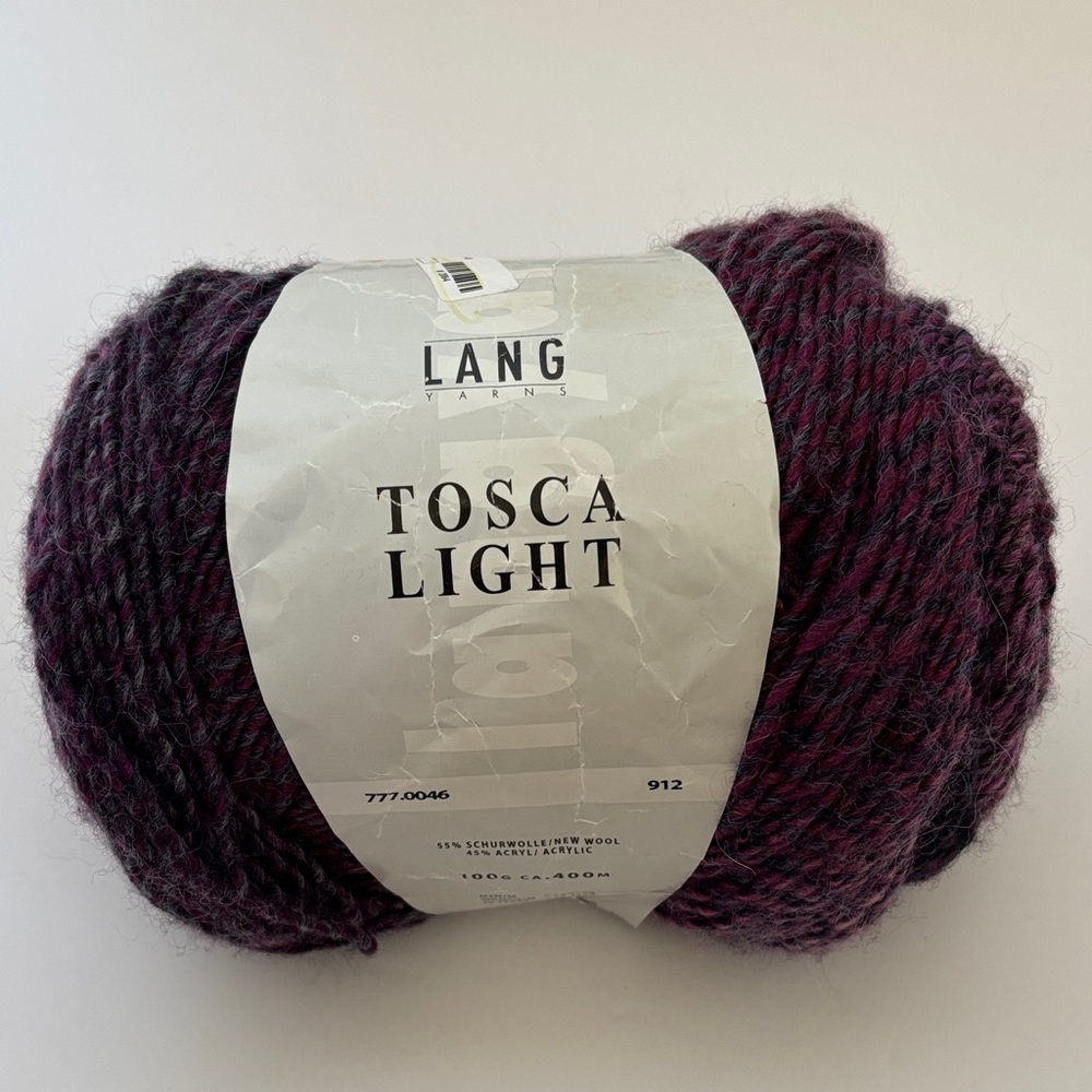 Lang Yarns Tosca Light Made In Italy Wool Acrylic Berry Purple‎ (1) Skein